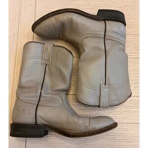 Ladies leather tan‎ roper style Mexican boots. Size 8